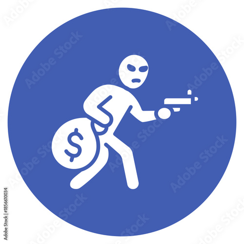 Bank Heist icon vector image. Can be used for Crime Investigation.