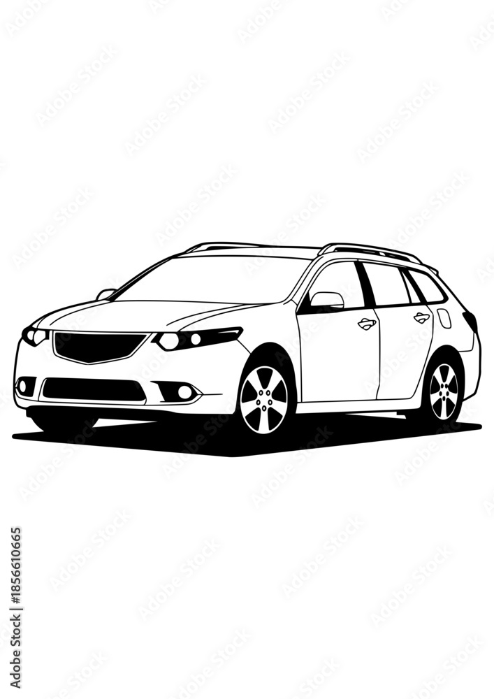 Fototapeta premium Wagon Minimal Automotive Car Silhouette – CS029
