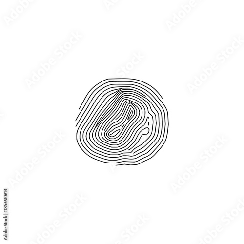 Fingerprint Pattern Isolated on White Background Representing Identity and Uniqueness with security and biometrics and personal identification in forensic science detail for close-up