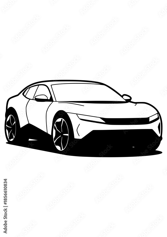 Fototapeta premium Sleek Car Silhouette Graphic Vector – CS003
