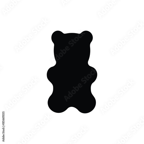 Gummy bear silhouette vector flat design on white background.
