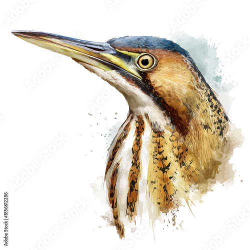 Watercolor-style vector illustration of Bittern Head, isolated on a clean white background.