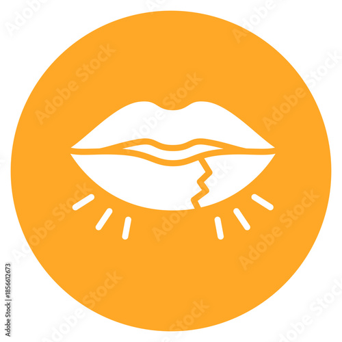 Chapped Lips icon vector image. Can be used for Dermatology.