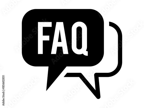 FAQ Vector Icon Help Symbol in Modern Simple Flat Illustration Style