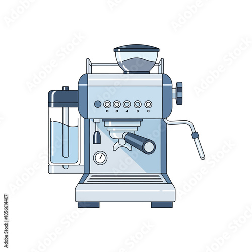 Elegant espresso maker illustration for your daily caffeine fix and brew enjoyment
