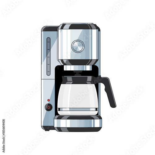 Elegant electric drip coffee maker, a modern kitchen appliance for brewing fresh coffee in the