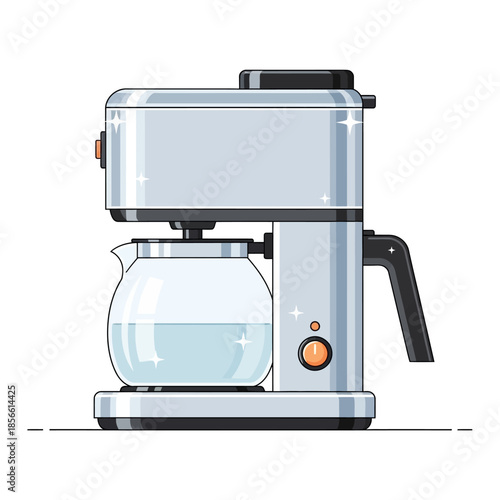 Stylized coffee maker illustration offering minimalist appeal for diverse creative projects