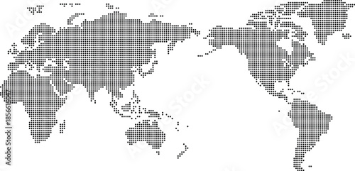 Simple world map on a white background showing all continents and oceans
