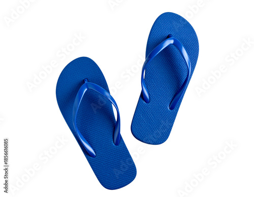 Blue flip-flops are perfect for summertime excursions and beach vacations, cut out