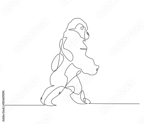Continuous line drawing of Walking Gorilla. Single line illustration of Walking Gorilla. Gorilla World Day concept Day Concept. Editable outline
