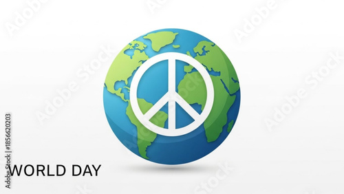 Globe with peace sign symbolizing harmony and unity on world day, environmental awareness and global unity concept