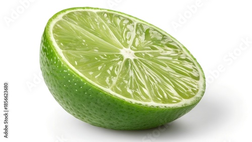 Fresh Lime Fruit Isolated on White Background