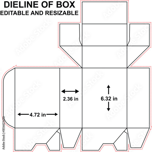 Custom dimensions tuck end boxes flip covers dieline
