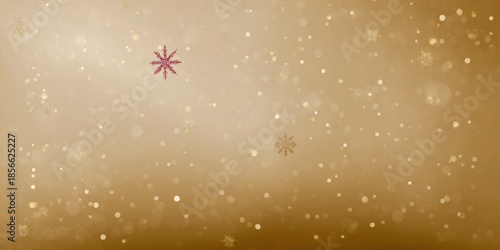 Elegant golden Christmas background with glowing lights, glitter particles, and soft bokeh effect	
