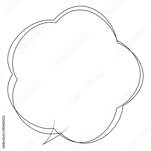 吹き出しのイラスト8【手書き落書き風の二重線】