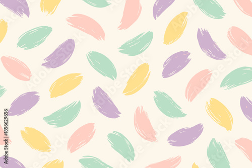 Colorful abstract pattern with brush strokes on a light background showing playful designs