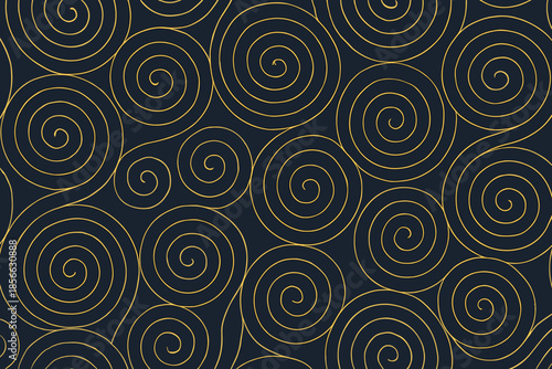 Spiraling lines creating a pattern on dark background with gold-like outlines during daytime