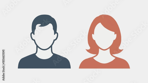 Male and Female Silhouette Icons Representing People.