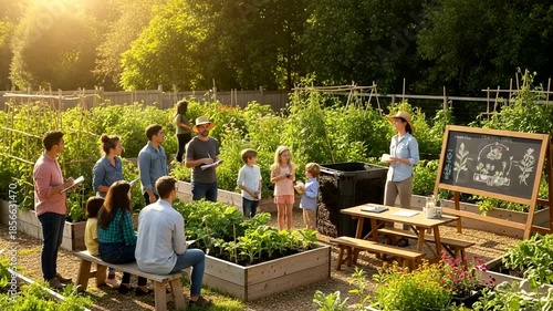Community Gardening Workshop in Lush Green Setting