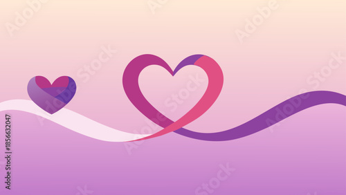 Minimalist Romantic Gradient Heart Illustration for Love and Connection Concepts