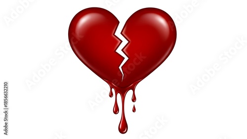 Broken heart bleeding illustration