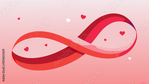 Infinity hearts design with vibrant colors and playful mood