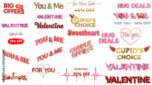 Valentine day sale banner template with heartbeat
