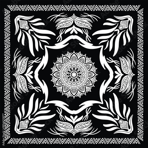 BANDANA UNIQ WHITE ORNAMEN FOR CLOTHING DESIGN