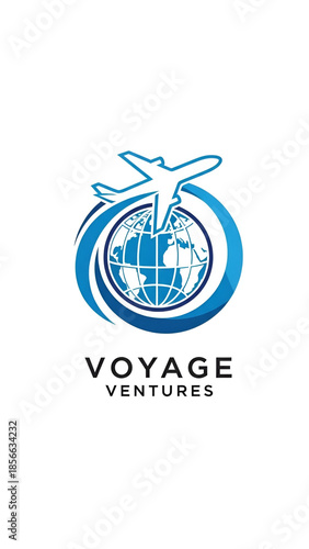 Voyage Ventures Logo with Globe and Plane Icon