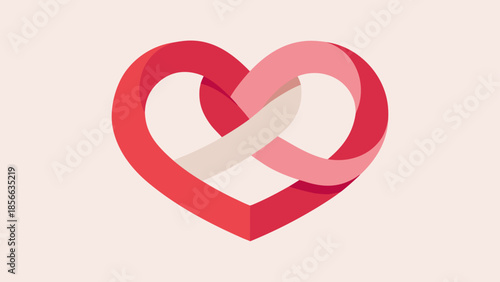 A Serene Minimalist Illustration of an Intertwined Heart for Love and Elegance