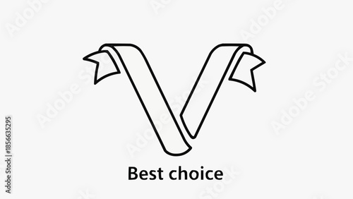 Ribbon shaped like the letter V with text Best Choice.