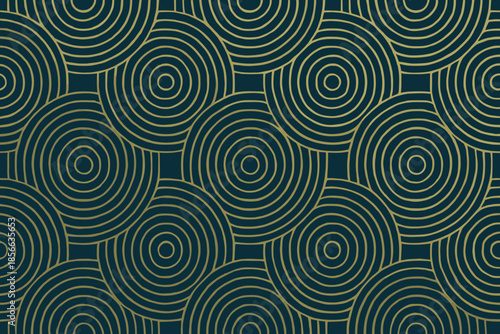 Circular patterns in a modern design with contrasting colors on a surface