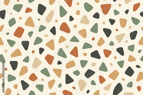 Colorful abstract pattern with various shapes on a light background showcasing modern design elements