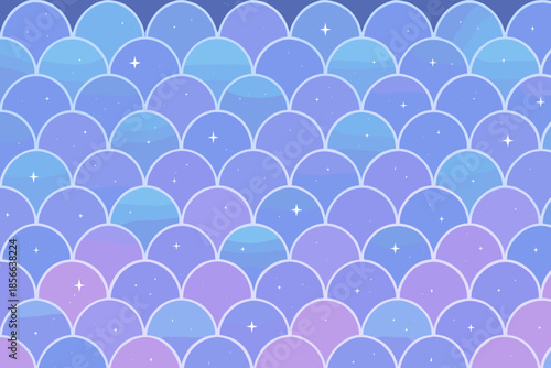 Colorful pattern of overlapping shapes on a smooth background with stars