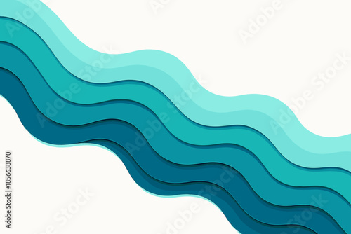 Colorful layers of wave patterns created with soft materials on a light background