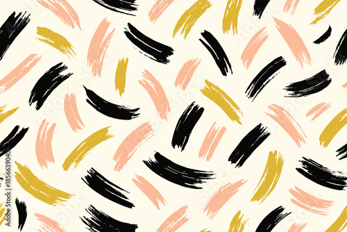 Colorful brush strokes create a modern pattern on a light background in a design suitable for various applications