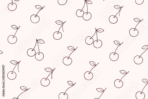Simple cherry pattern on a light background for design and decoration purposes in various projects