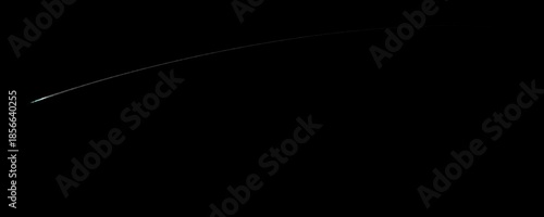 Banner with different types of comets crossing space, on a black background