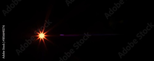 Banner lens flare of golden flash across the screen from left to right