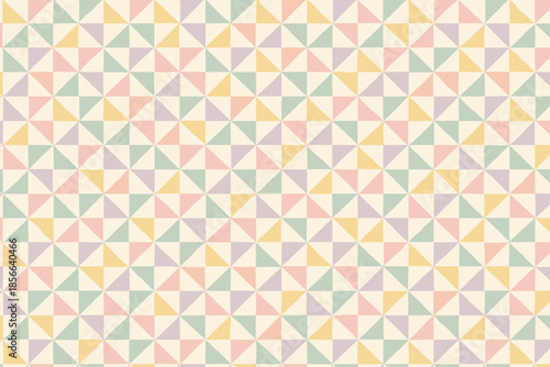 Colorful geometric pattern with pastel shades and triangular shapes on a soft background