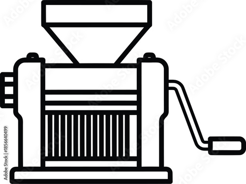 Manual Grinder Machine Industrial Illustration