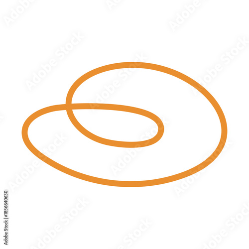 Abstract orange loop design on a black background simple and modern graphic element