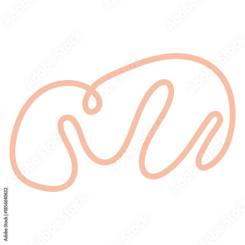 Abstract organic line art with a pastel pink hue on a stark black background creating minimalist graphic design