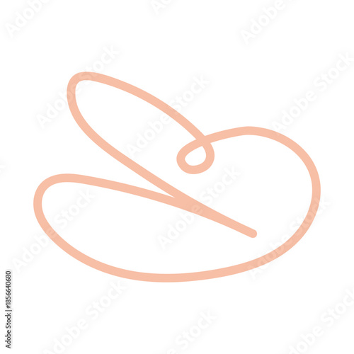 abstract minimal rose gold line art heart shape on a black background