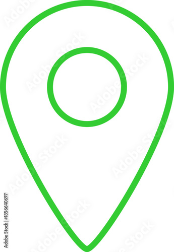 Simple Green Map Pin Icon Representing Location And Navigation On A Black Background