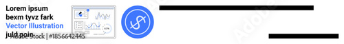 Business analytics, data presentation, financial tracking, report generation, performance metrics, visualization. Layout features a dashboard and a circular chart icon. Business analytics and data