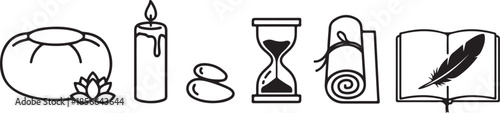 Meditation and mindfulness symbols for relaxation