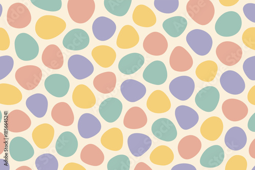 Colorful pattern of rounded shapes on a light background suited for various design uses in creative projects