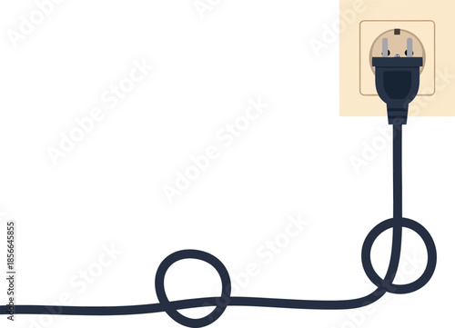 Electric Plug Cable Illustration Vector