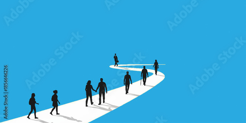 Creative Marketing Business Growth Concept Vector Illustration Versatile Abstract Background. Conceptual art, White, red, yellow, black, and blue colored.  